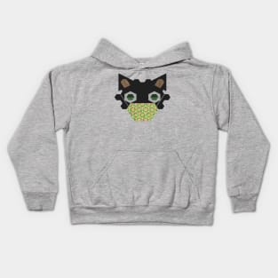 Black Cat Wearing Celebrating Spring - #1 Mask Kids Hoodie